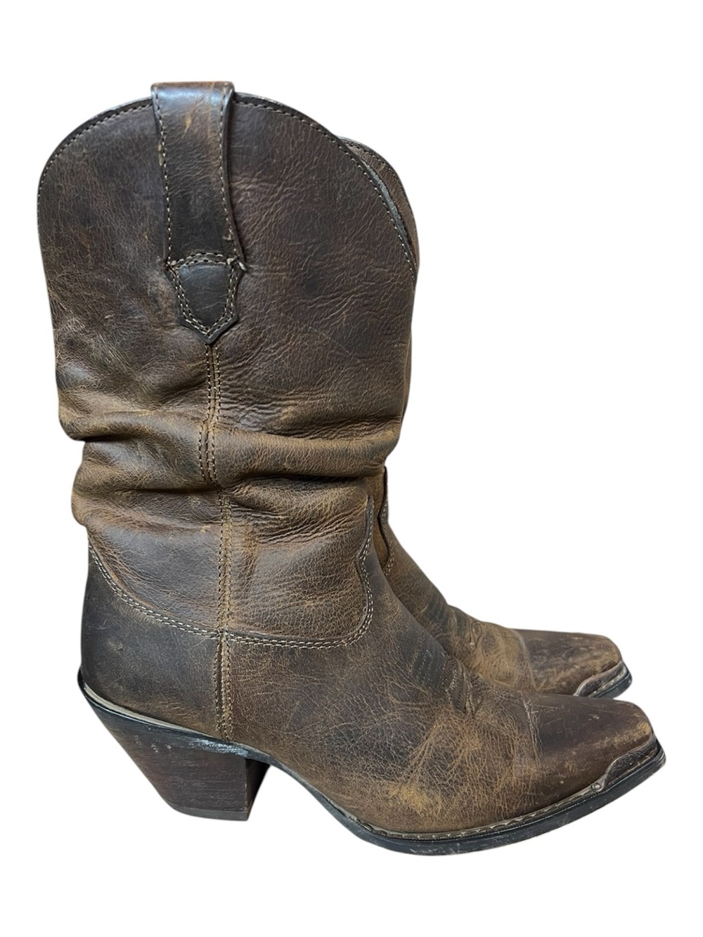 Crush Durango Women’s Western Boots Slouchy Brown Leather Size 7 Festival Boho
